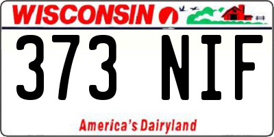 WI license plate 373NIF
