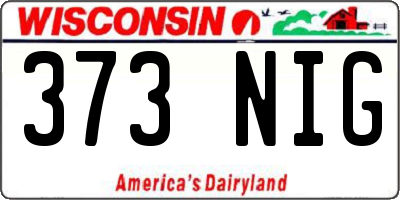 WI license plate 373NIG