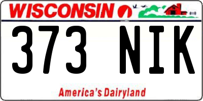 WI license plate 373NIK