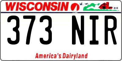 WI license plate 373NIR