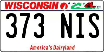 WI license plate 373NIS