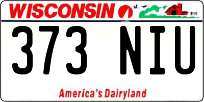 WI license plate 373NIU