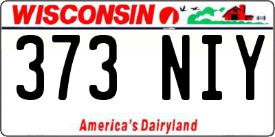 WI license plate 373NIY