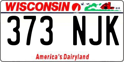 WI license plate 373NJK