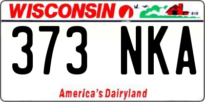 WI license plate 373NKA