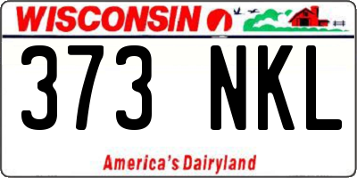 WI license plate 373NKL