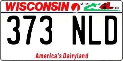 WI license plate 373NLD