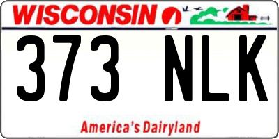 WI license plate 373NLK