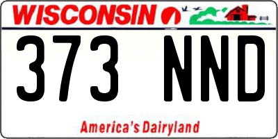 WI license plate 373NND