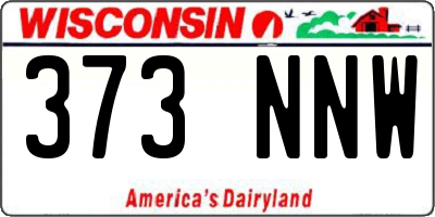 WI license plate 373NNW