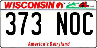 WI license plate 373NOC