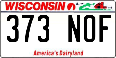WI license plate 373NOF