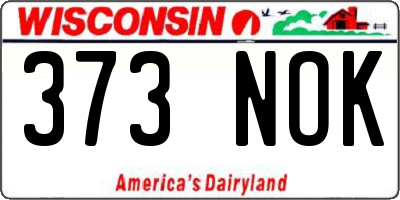 WI license plate 373NOK