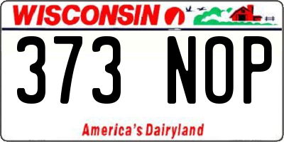 WI license plate 373NOP