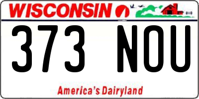 WI license plate 373NOU