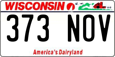 WI license plate 373NOV