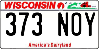 WI license plate 373NOY