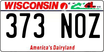 WI license plate 373NOZ