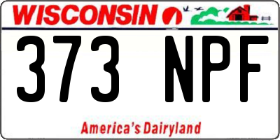 WI license plate 373NPF