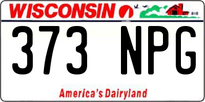 WI license plate 373NPG