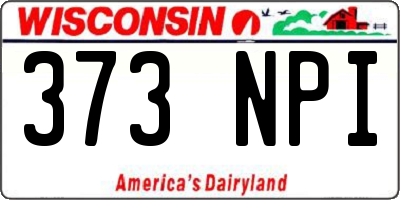 WI license plate 373NPI