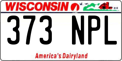 WI license plate 373NPL