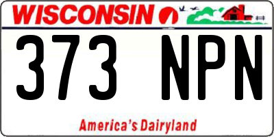WI license plate 373NPN