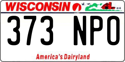 WI license plate 373NPO