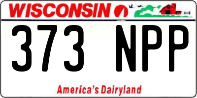 WI license plate 373NPP