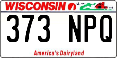 WI license plate 373NPQ