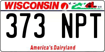 WI license plate 373NPT