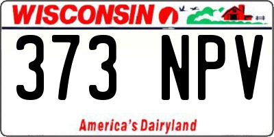 WI license plate 373NPV
