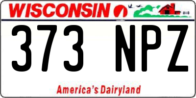 WI license plate 373NPZ