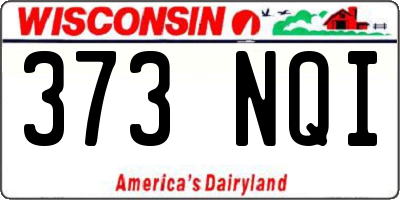 WI license plate 373NQI