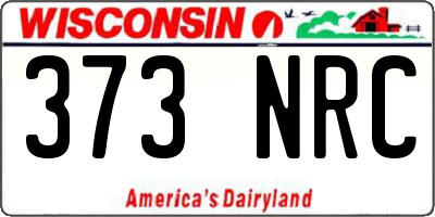 WI license plate 373NRC