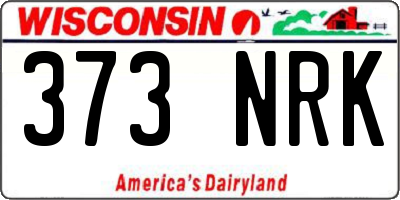 WI license plate 373NRK