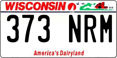WI license plate 373NRM