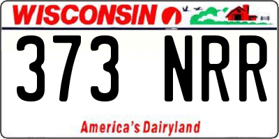 WI license plate 373NRR