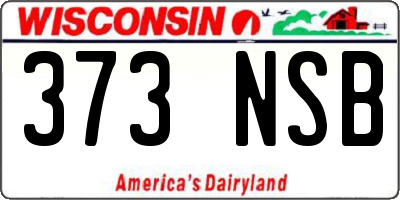 WI license plate 373NSB
