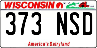WI license plate 373NSD