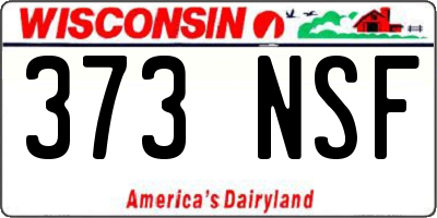 WI license plate 373NSF