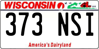 WI license plate 373NSI
