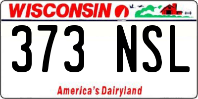 WI license plate 373NSL