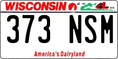 WI license plate 373NSM