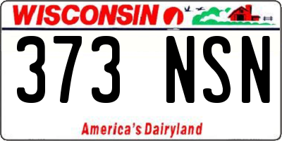 WI license plate 373NSN