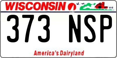 WI license plate 373NSP