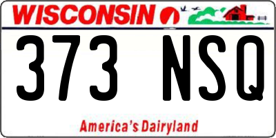 WI license plate 373NSQ