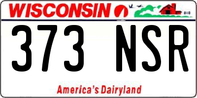 WI license plate 373NSR