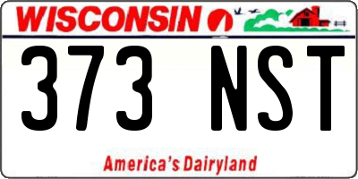 WI license plate 373NST