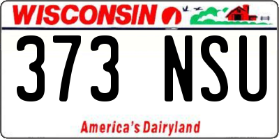 WI license plate 373NSU